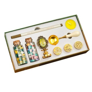 Wax Seal Stamp Kit with Gift Box, Wax Seal Beads with Wax Seal Stamp,  Sealing Wax Warmer, Wax Seal Metallic Pen and Envelope, Wax Seal Kit for  Gift and Decoration,，G202835 