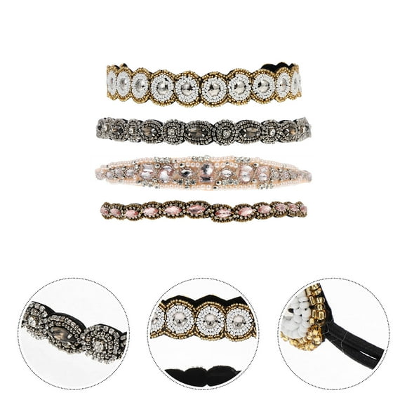 IDEANATEGRATE 4Ud Diademas Elásticas Con Pedrería Para Mujer Accesorios De Y Cómodos