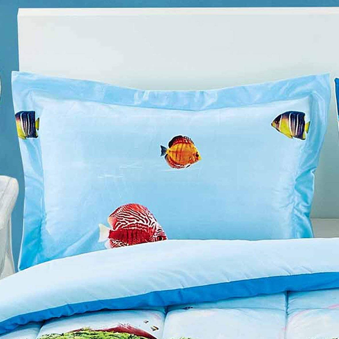 Twin D07 3 Piece Box Stitched 3d Ocean Corals Prints Comforter Set Twin D07 3 Piece Box Stitched 3d Ocean Corals Prints Comforter Set
