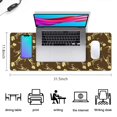 thumbnail image 5 of Long Mouse Pads for Desk,Brown Yellow Dinosaurs Fossils Pattern Desk Mats on Top Of Desks, Desk Mouse Pad Extra Large with 3mm Non-Slip Base and Stitched Edge for Gaming,Office,Work,Home 31.5"x11.8", 5 of 6