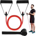 thumbnail image 1 of Single Resistance Bands with Handles - Exercise Bands Workout Bands Weight Bands for Physical Therapy, Resistance Training, Home Workouts, Door Anchor and Workout Guide Included, 1 of 6