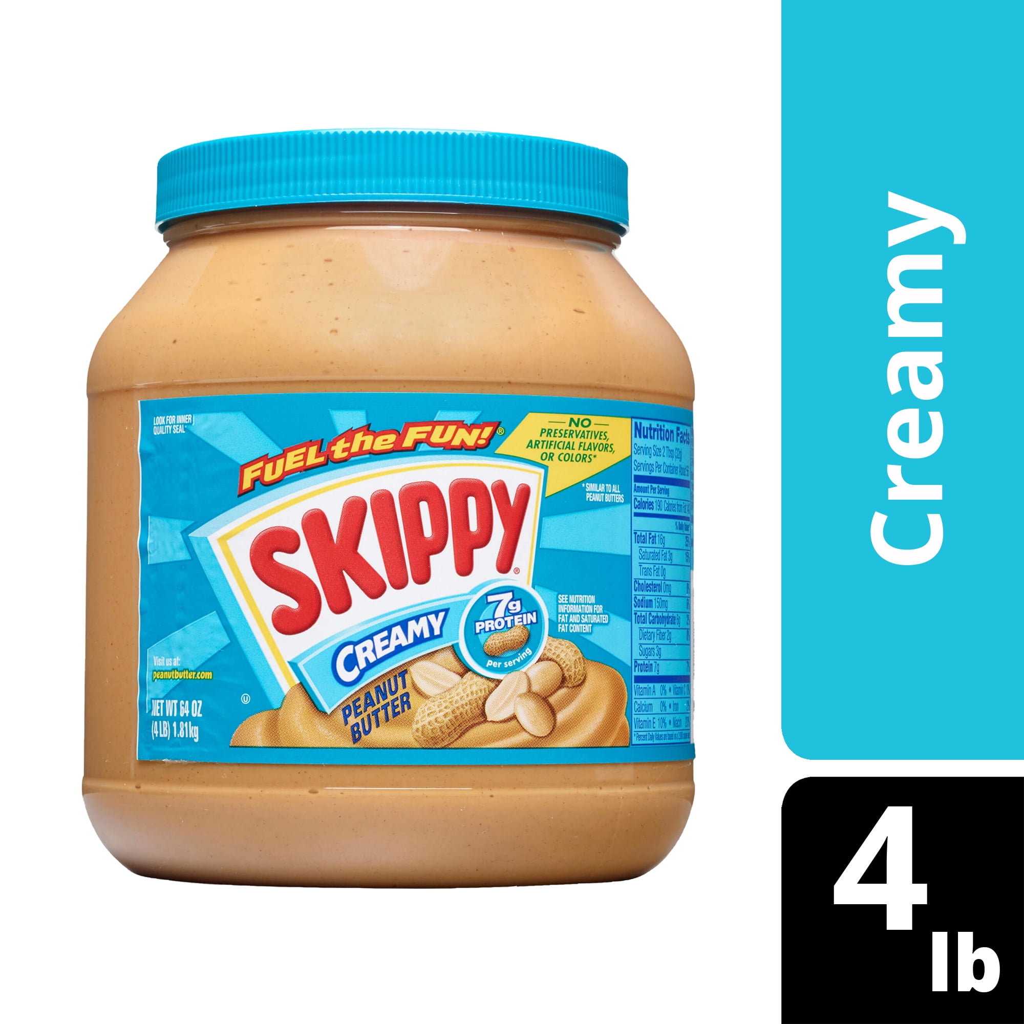 SKIPPY Peanut Butter, Creamy, 7 g protein per serving, 64 oz