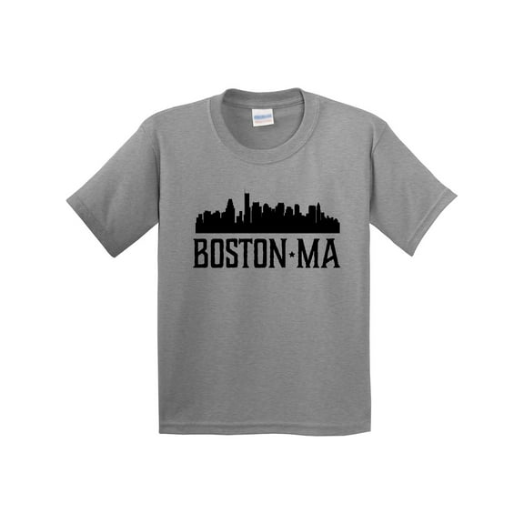 Inktastic Boston Massachusetts Skyline City Silhouette Youth T-Shirt