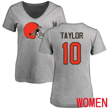 Taywan Taylor Women Ash Jersey 10 Football Name and Number Logo T Shirt ...