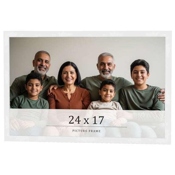 24x17 Frame White Real Wood Picture Frame Width 0.75 inches | Interior Frame Depth 0.5 inches |