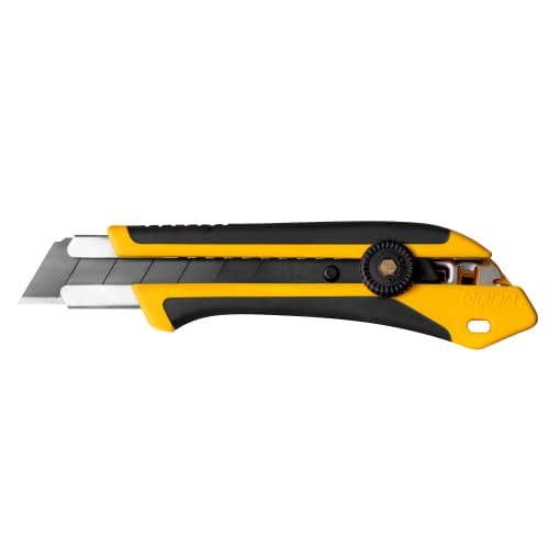 OLFA XH-1 Fiberglass Rubber Grip Ratchet-Lock Black/Yellow Utility Knife