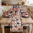 thumbnail image 2 of SLYNSHome 250th Anniversary Table Runner 4th of July America Flag Stars Table Runners Patriotic Memorial Day Independence Day Vintage Table Cover for Dining, 2 of 6
