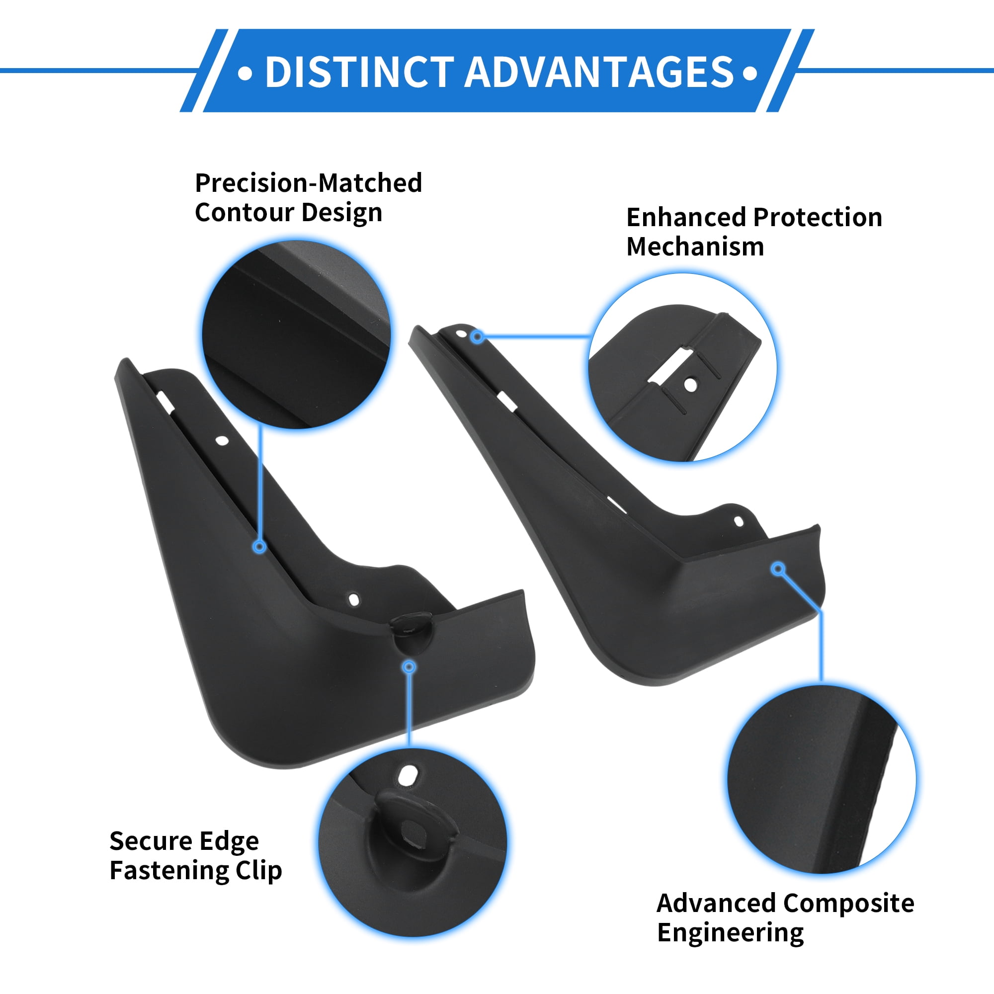 Unique Bargains Mud Flaps for Chevrolet Equinox LT RS ACTIV 2025 Front & Rear Splash Guards Durable Black No-Drill Easy Install Kit