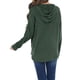 thumbnail image 4 of Mujeres Top con capucha cordón bolsillo manga larga moda transpirable mujeres Casual Fit blusa verde L, 4 of 6