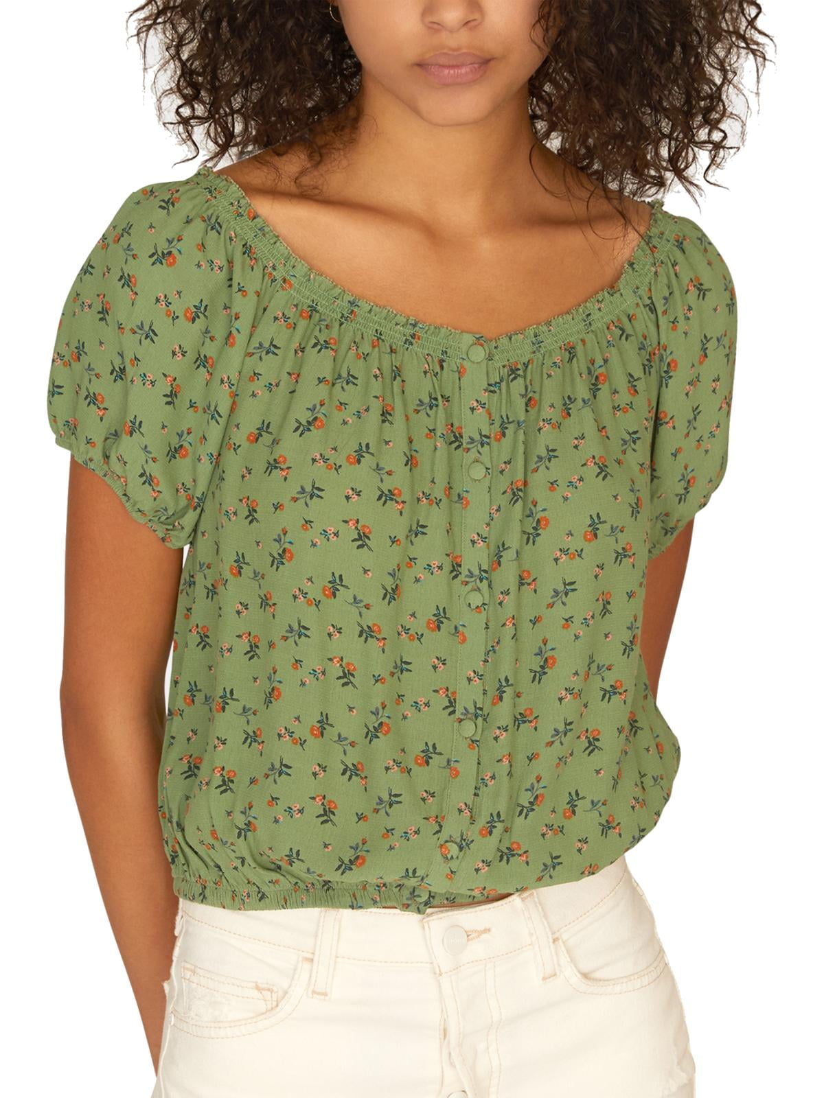 Women's short sleeve peasant tops Clearance