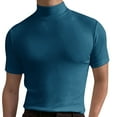 thumbnail image 1 of Mode Homme Col Roulé Manches Courtes Chandail Ajusté Basique, 1 of 8