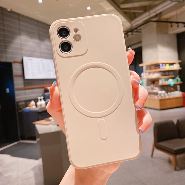Magsafing funda de carga inalámbrica para iPhone 13 12 11 Pro Max 14 7 8 Plus X Xs Xr silicona líquida magnética a prueba de golpes Coque Tan Jianjun unisex