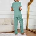 thumbnail image 4 of Dorinao Ensemble de Pyjamas Rayés pour Femmes Printemps et Été, Vert, m, 4 of 9
