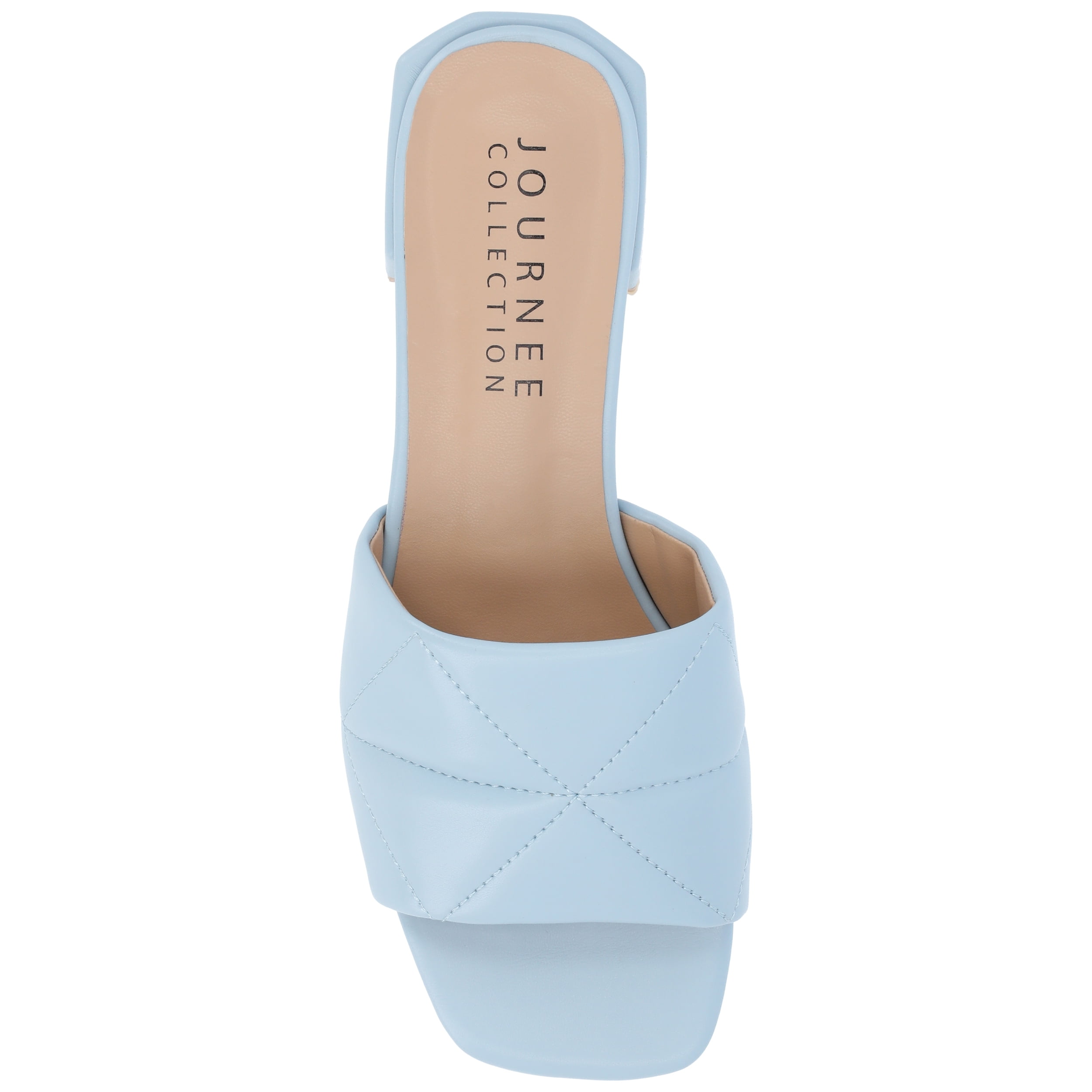 Journee Womens Elidia Slip On Block Flat Sandals
