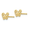 thumbnail image 2 of Auriga Fine Jewelry 14K Yellow Gold Butterfly Stud Earrings for Women, 2 of 6