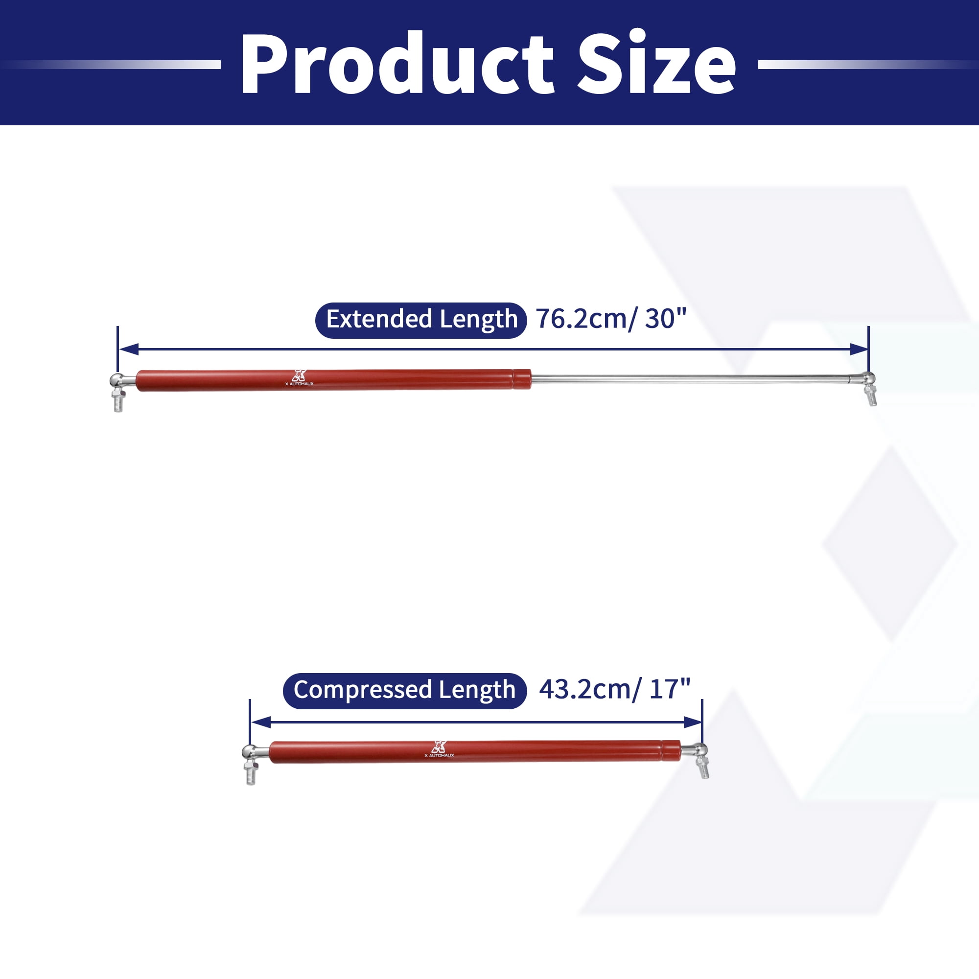 Unique Bargains 2 Pcs 30inch Red Lift Support Strut Shock Gas Spring for RV Car 150lb/668N
