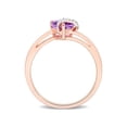 thumbnail image 3 of 1/2 Carat (Ctw) Amethyst Promise Heart Ring in Rose Plated Sterling Silver for Women, 3 of 6