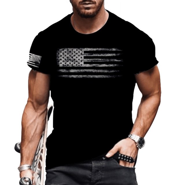 2024 Été Chemises de Musculation pour Hommes Manches Courtes Col Rond T-Shirts Impression Logo 3D Ample Respirant Mode Simple Hauts