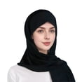 thumbnail image 2 of Riforla Head Scarf with Layer Tie Front and Integrated Cap Soft and Breathable for Daily Wear Black, 2 of 3