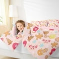 thumbnail image 4 of Manfei Merry Christmas Full Size Comforter Sets for Kid, Kawaii Gingerbread Man Bedding Comforter Set, Gold Xmas Tree Reversible Bedding Sets, Microfiber Bedroom Decor, 3 Pieces, 4 of 8
