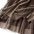 thumbnail image 4 of SWSMCLT Women's Pleated Calf Tea Length Long Skirt Tulle Tutu Midi Skirts Pleated 2 Layered Coffee One Size, 4 of 4
