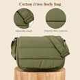thumbnail image 4 of Bolso Hobo de plumón para mujer, bolso de mano suave e hinchado, bolso bandolera, bolso de viaje holgado, 4 of 7