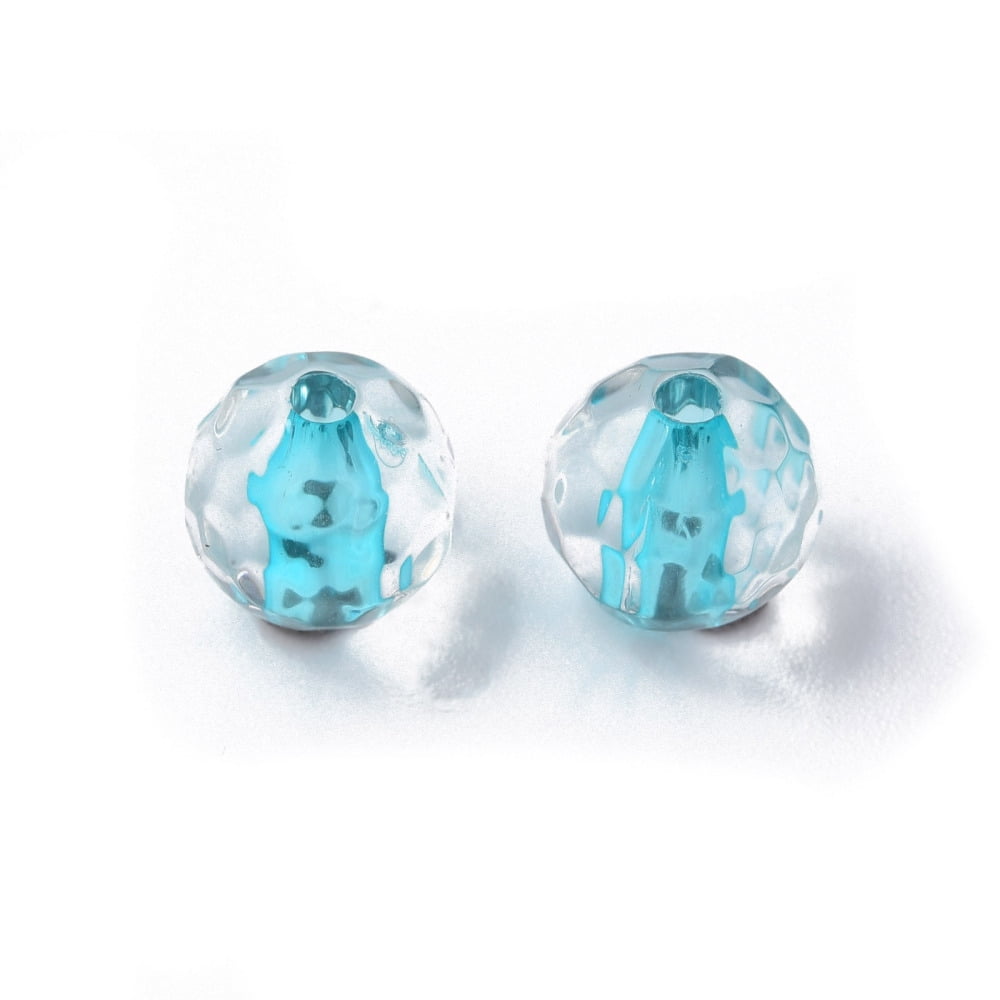 500gs Transparent Acrylic Beads Round Faceted Mixed color 8mm Hole: 1.6mm about 1810pcs/500g