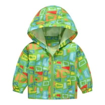 Toddler Boys Rain Jackets Girls Cartoon Prints Casual Light Coat Hooded Jacket Windproof Zipper Outwear Raincoat Windbreakers For Kids,Size 2-3 Years