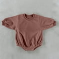 thumbnail image 5 of BLVB Baby Boys Girls Long Sleeve Bodysuit Infant Newborn Soft Romper Crewneck Jumpsuits Clothes(Brown-01,12-18 Months), 5 of 6