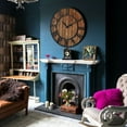 thumbnail image 4 of Costway 27.5'' Round Wall Clock Decorative Wooden Clock Come With Battery, 4 of 10