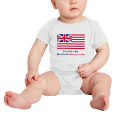 thumbnail image 2 of Proud to Be British American Flag Cute Baby Clothes (White, 3-6 Months), 2 of 5