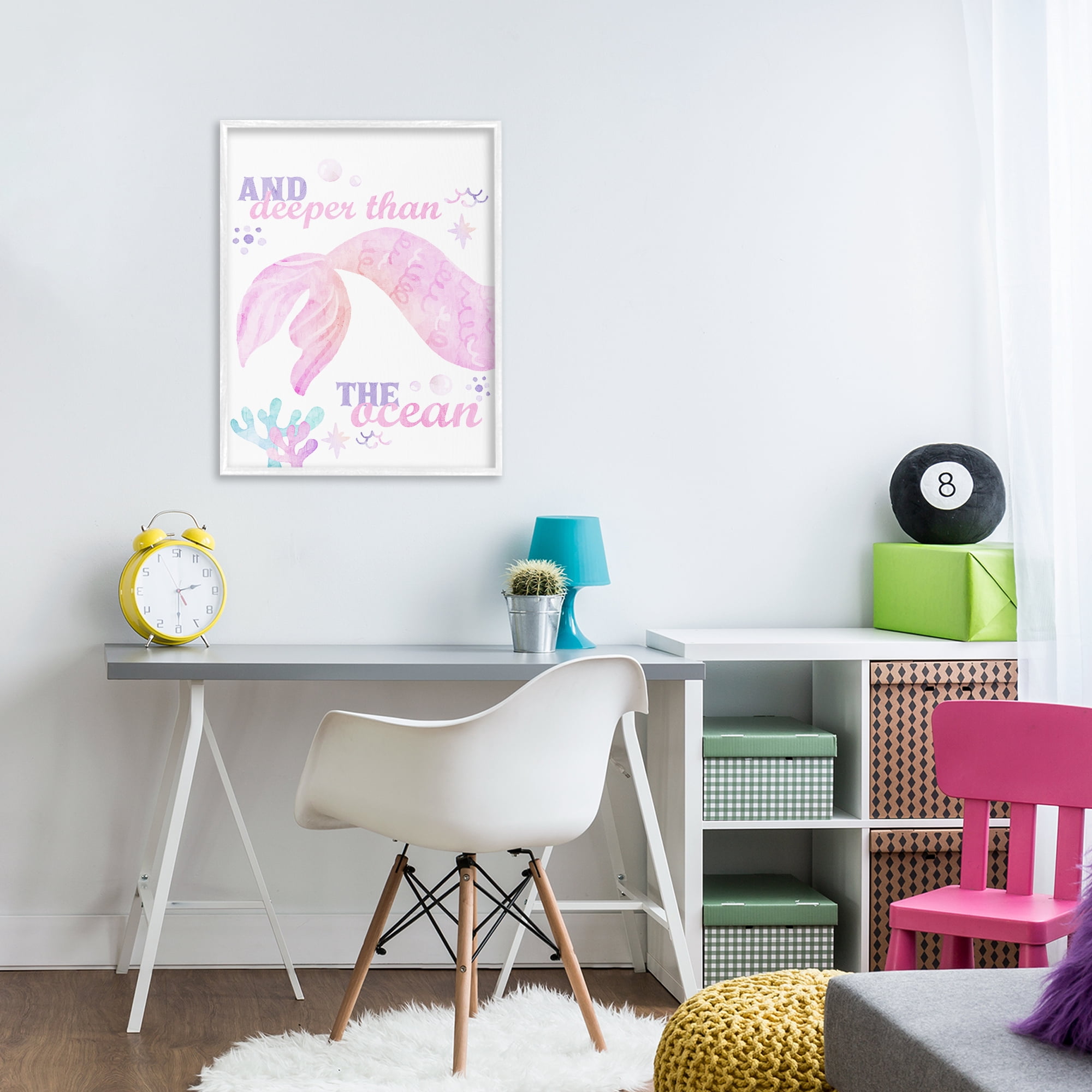 Deeper Than The Ocean White Framed Giclee Art, design by Kim Allen