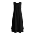 thumbnail image 7 of Levmjia Womens Dresses Flowy Elegant Solid Color Dress and Sleeveless Round Neck One-Piece Set Plus Size Sleeveless Commute Maxi Dress, 7 of 7