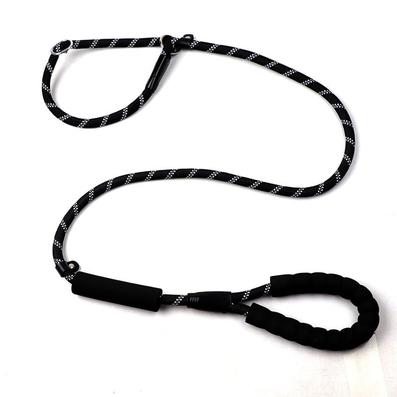 Medium & Large Dogs 6ft Long Leashes Black Rhino Dog Leash Heavy Duty Double Handle Reflective Lead Two Traffic Padded Comfort Handles for Safety Control Training 