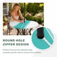 thumbnail image 5 of Round Outdoor Tablecloth with Umbrella Hole and Zipper, Green Solid Color Texture Fitted Table Cover with Elastic Edge for 36-44 Inch, Simple Light Green Stripes Waterproof Patio Tablecoths, 5 of 9