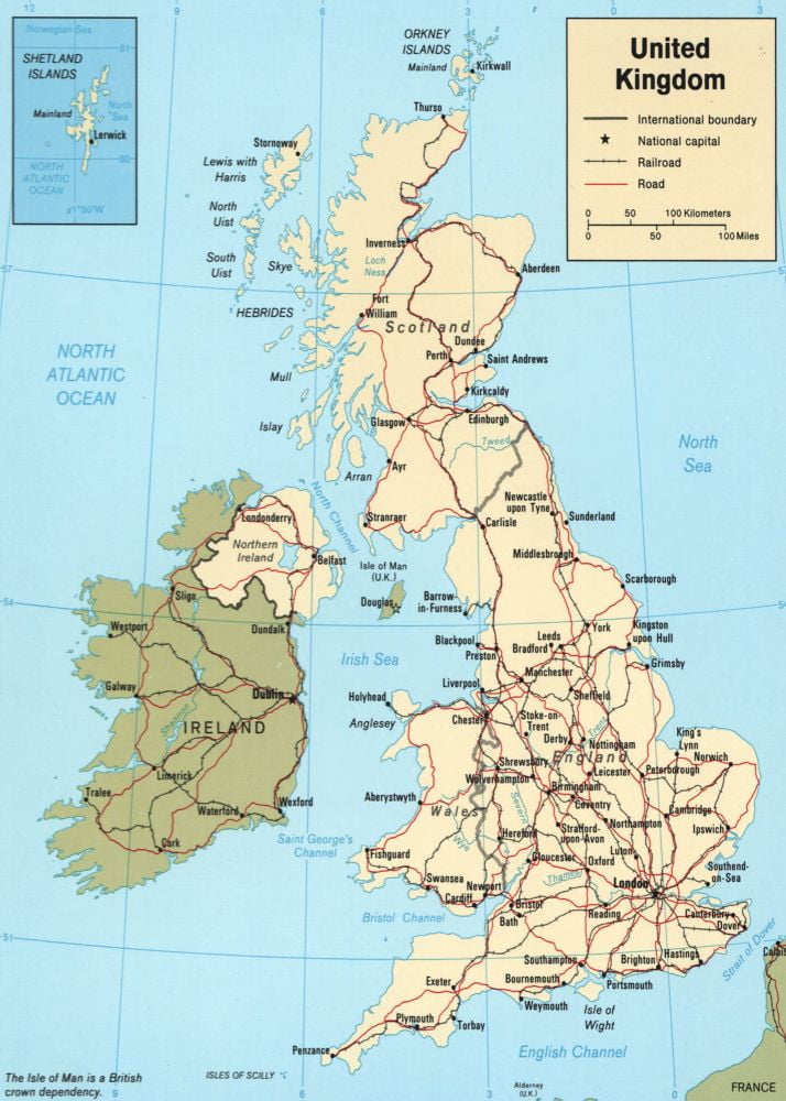 1987 Map of United Kingdom| British Isles Map | 1000 piece jigsaw ...