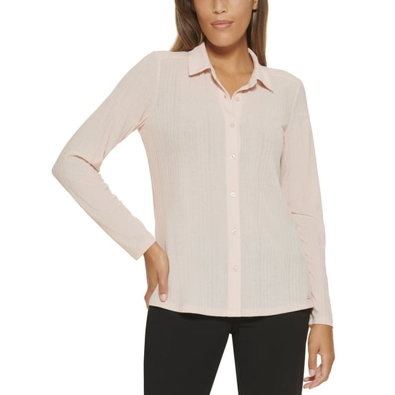 Calvin Klein Long Sleeve Button Down Shirt Blush L
