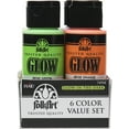 FolkArt GlowintheDark Acrylic Paint Set, Matte, 12 fl oz, 6 Piece