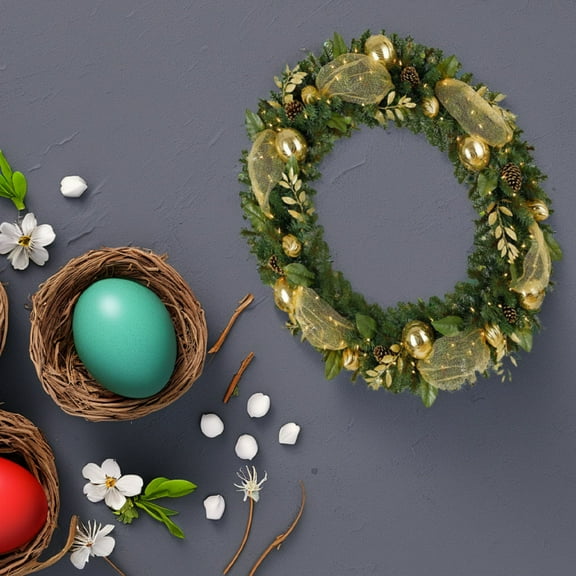 FONDOTIN 1Set Metal Wreath Frames Green 30X25X2Cm For Craft Enthusiasts