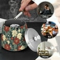 thumbnail image 4 of Yayeee Ashtray with Lid for Cigarette Smokeless Stainless Steel Home Ash Holder, Christmas Blooms, 4 of 7
