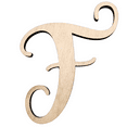 thumbnail image 1 of 18" Tall BIRCH Wood Letter F | 1/4" Thick | Wood Craft Letter | Starfish Font | Script Font, 1 of 3