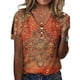 thumbnail image 2 of Mujeres blusa botón V Masajeadores de cuello manga corta hombro frío con estilo casual señora Top para el verano, 2 of 6