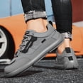 thumbnail image 5 of Men'S & Teens' Low-Top Sneakers - Grey/Red Accent - Durable PVC Outsole - Non-Slip Cushioned Sole, Lace-Up Closure, All-Season Skate Shoes for Skateboarding, Gym, Everyday & Breathable Synthetic Uppe, 5 of 9
