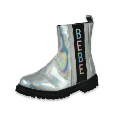 

Bebe Girls Iridescent Rainbow Boots - silver 11 toddler