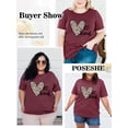 thumbnail image 3 of XCHQRTI Leopard Be Kind Shirt for Women Plus Size Graphic Tees Short Sleeve Tops, 3 of 7