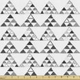 thumbnail image 1 of Geometric Fabric by the Yard, Modern Hand Sketched Triangular Little Continuous Pyramids Art, Upholstery Fabric for Dining Chairs Home Decor Accents, White Black Pale Taupe by Ambesonne, 1 of 5