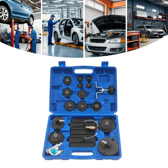 Cylinder Bleeder Kit, Brake Fluid Pressure Bleeder Kit with 12 Adapters