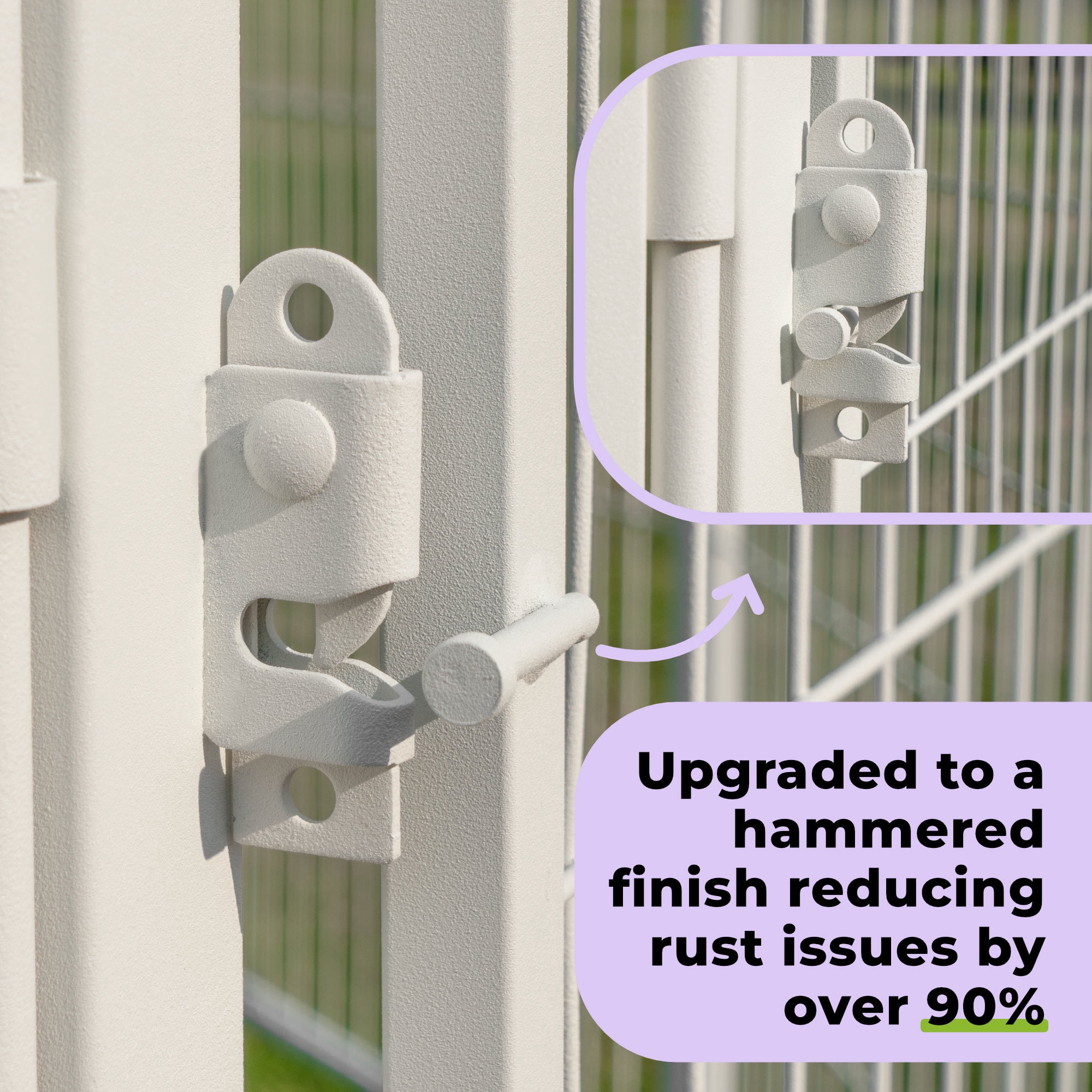 SunsGrove Dog Playpen, 50 inch 4 Panels Non Slip Play Dog Pen for Free and Safe, Heavy Duty Anti-Rust Pet Pen for Indoor, Courtyard, RV Camping for Large Dogs, White