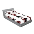 thumbnail image 2 of Ambesonne Ethnic Fitted Sheet & Pillow Sham Set, Geisha Dolls Folkloric, Twinxl, Black Red, 2 of 2