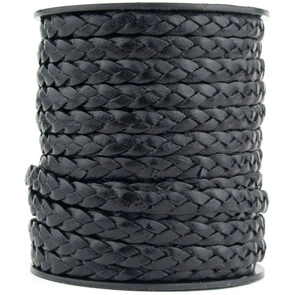 Xsotica-Flat Braided Leather Cord 5 mm 1 Yard - Walmart.com - Walmart.com